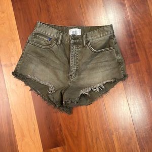 Olive green cut off Jean shorts